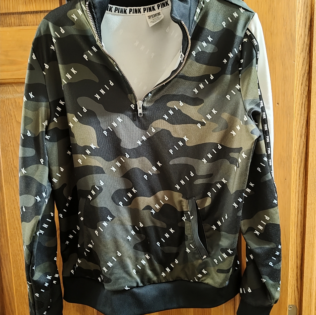 Pink Medium Camo 1/4 Zip Pullover Jacket
